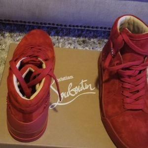 Chrsitian Louboutin Men's Sneakers (Red) - Loubikick Flat Size 11.5 (44.5)